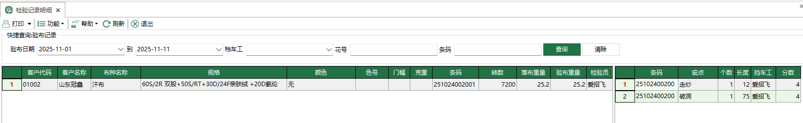 图1 检验记录明细