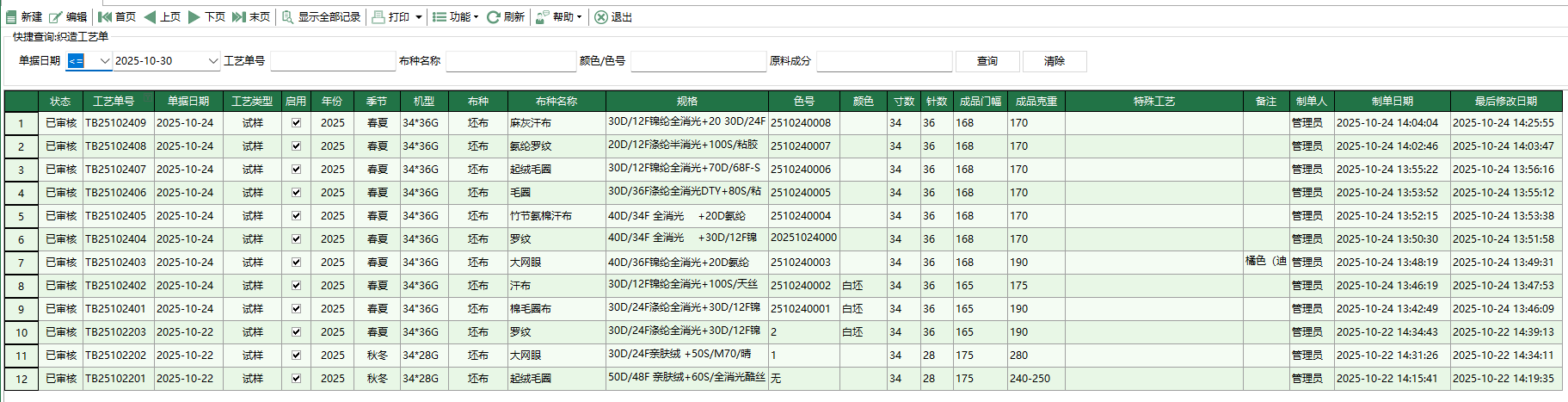 图1 试样工艺单