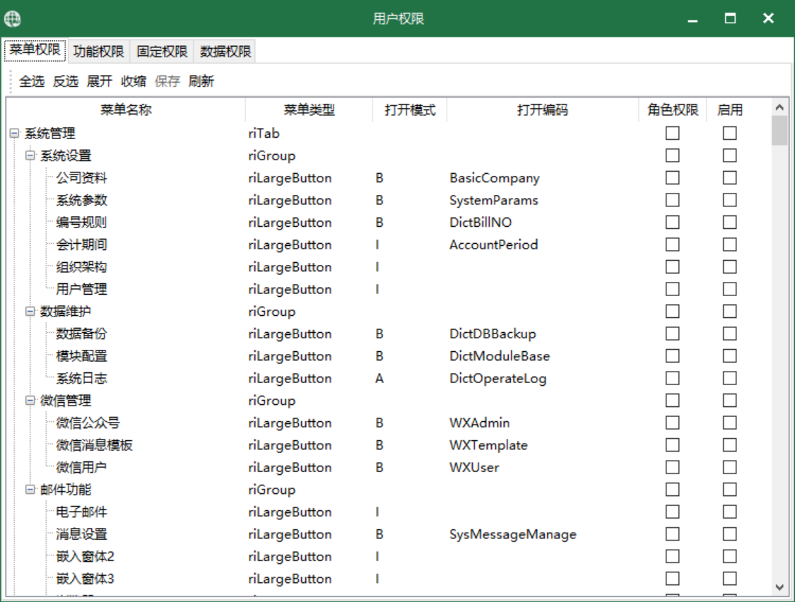 图3 个人权限 设置界面