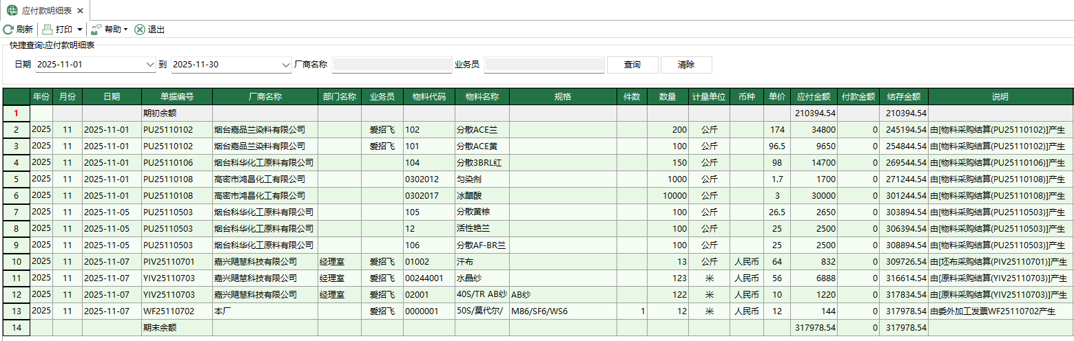 图1 应付款明细表