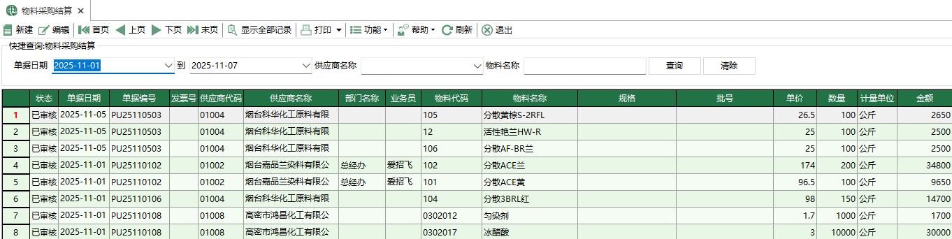 图1 物料采购结算